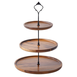 Soportes para Tartas de 2 Niveles de Metal y Madera para Decoración del Hogar y Bodas, Soporte de Exhibición, Herramientas para Tartas de Cumpleaños, Soporte para Tartas Natural - Product Image 6