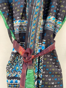 Kimono de seda crepé, bata de maternidad, vestido de gasa, ropa de salón, ropa de dormir larga, bata Hippie, verano, otoño, primavera, estilo informal, tamaño libre - Product Image 5