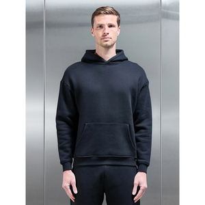 Sudadera con capucha de felpa francesa de peso pesado para hombre Logotipo con estampado de silicona personalizado Sin cordón Ajuste regular Invierno - Product Image 4