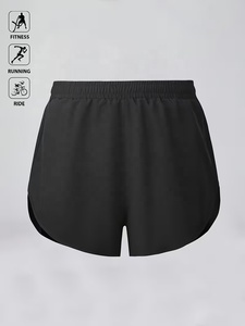Shorts de course décontractés pour hommes de haute qualité, couleur noire unie, séchage rapide, taille élastique, style sportif, longueur courte, matière polyester - Product Image 2