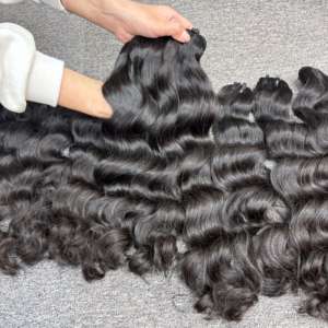 2025 Extensiones de cabello vietnamita crudo sin procesar Doble cutícula dibujada Alineada Tejido ondulado natural Cabello doble dibujado - Product Image 1