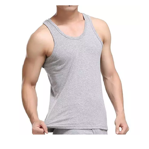 Camiseta sin mangas de secado rápido para hombre, ropa de gimnasio masculina de 100% algodón con cuello redondo, informal y Sexy, venta al por mayor - Product Image 1