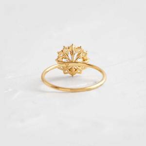 Bague de fiançailles et de mariage fine en or 18 carats avec diamant de laboratoire rond, bijou fantaisie pour femme, cadeau élégant pour la Saint-Valentin, pour elle - Product Image 4