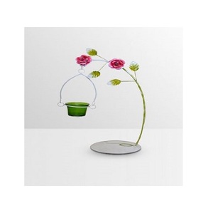 hot sale vintage style hanging black finished basket iron wire round basket <b>candle</b> <b>holder</b> for home decoration - Product Image 3