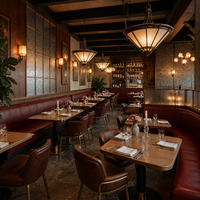 Meubles de bar et de restaurant américains, banquette, table de café, ensemble de table à manger de luxe, 2 chaises, banquette de restaurant commercial