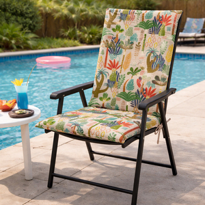 Coussins de chaise de jardin style loft 95x50x4cm, hydrofuges, légers, avec rembourrage en mousse et sangles de fixation pour usage extérieur - Product Image 1