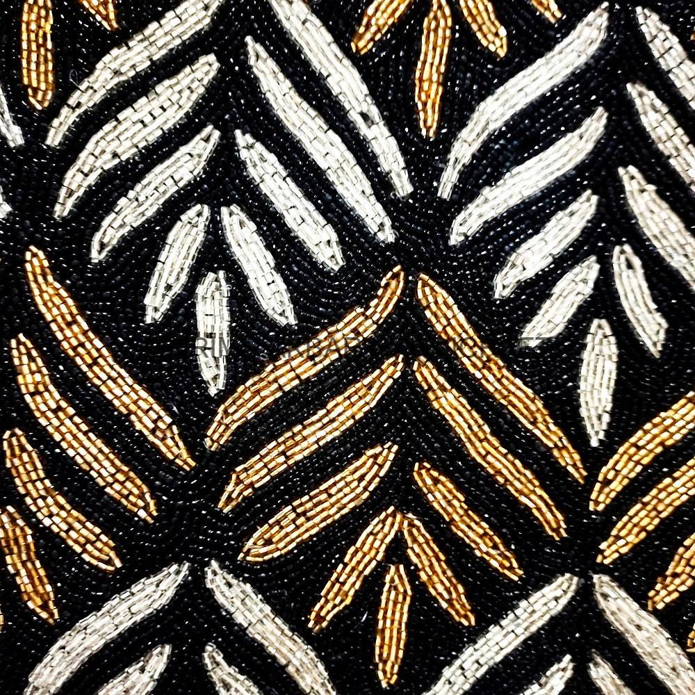 Black Floral Embroidered Table Runner