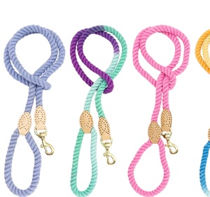 New Style Color Full Ombre Cotton <b>Leash</b> Customized Colored Cotton Rope Handmade Dog <b>Leash</b> <b>Pet</b> <b>Leash</b> Set - Product Image 1