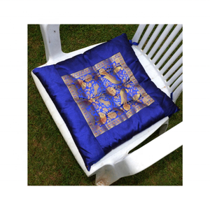 Navy Blue 100% Cotton Tufted <b>Chair</b> <b>Pads</b> Soft Feel Embroidered Rustic Design 20x20 Inches Lightweight New Arrival Hotel Home Sofa - Product Image 2