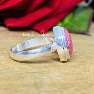 925 Sterling Silver <b>Statement</b> <b>Ring</b> for Women Handmade Healing Crystals Jewelry Bezel Setting Classic Style Perfect Gift for Her - Product Image 2