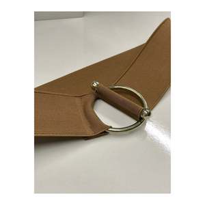Ceinture élastique pour femme avec boucle à anneau et barre, ceinture pour veste, ceinture pour chemise, ceinture pour robe - Tan - Product Image 3