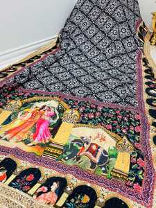 Chales de Banjara indios de lujo para mujer, nuevo diseño, chales de seda viscosa hechos a mano antiguos, bordado de trabajo de espejo pesado elegante - Product Image 2