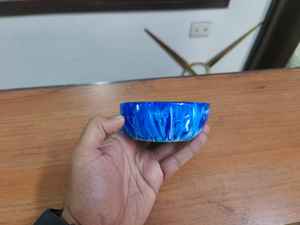 Bol de service en résine époxy bleue, bol à soupe, vaisselle de luxe, bol tendance, bol fait main de style américain, plats et assiettes - Product Image 6