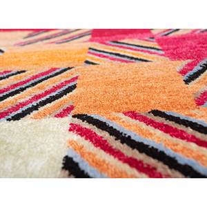 Manchaha Geometric Pattern Wool & Bamboo <b>Silk</b> Rugs <b>Red</b> & Orange Hand Knotted for Home Use-Jaipur Rugs US-Les-1677 - Product Image 3