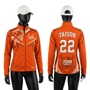 Premium polyester spandex 280 GSM lacrosse <b>Jacket</b> teal white contrast panel design sublimation print custom logo embroidery nam - Product Image 5