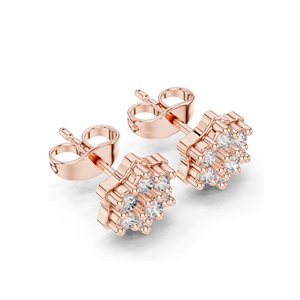 Boucles d'oreilles en grappe de diamants de 0,31 carat, diamants de laboratoire, clarté VVS-VS EF, or 18 carats, 14 carats, 10 carats et argent 925, or rose, or jaune, or blanc - Product Image 4