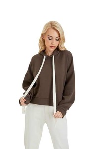 Sweat-shirts en coton de qualité pour femmes, logo personnalisé, style streetwear, vêtements de sport, longueur standard, hiver, appliques brodées, respirant - Product Image 6