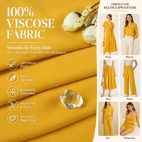 Tissu en viscose teint uni en gros, doux et respirant, pour robes et vêtements d'été
