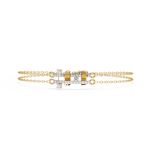 กำไลข้อมือเพชรเพาะเลี้ยงแบบมินิมอลสำหรับผู้หญิง ทอง 14K ทรงบริลเลียนท์คัต สี D เกรด E สไตล์โรแมนติก - Product Image 6