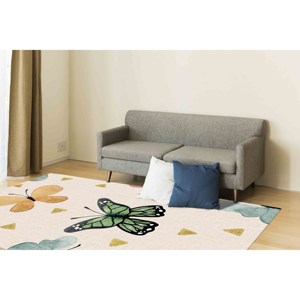 Tapis Papillon : Tapis Imprimé Coloré Antidérapant pour Chambre d'Enfant, Tapis en Chenille - Product Image 4