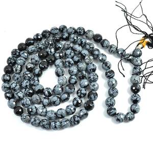 High Quality Stone Mala Obsidian Snowflake Beads <b>Healing</b> Natural Mala <b>Crystal</b> <b>Necklace</b> Beads 108 Natural Gemstone Wholesaler - Product Image 2