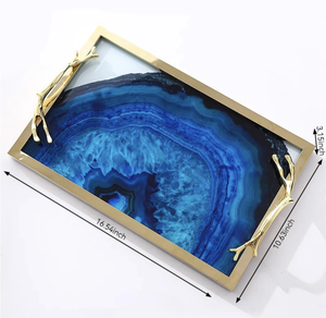 555 tourbillon motif Rectangle cuivre plateau de service miroir polonais à un niveau réutilisable pour Table basse Bar fête maison - Product Image 6