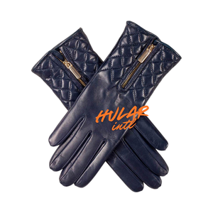 Gants en cuir de mouton véritable HULAR INTL pour femme, chauds pour l'hiver, écologiques, longueur poignet, souples pour l'extérieur avec détection d'aiguille - Product Image 1