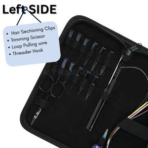 Hair Extension Tools <b>Set</b> Featuring Finger Ring Rainbow Flat Crimper Pull Loop with Hook Threader Mini Cutting Scissor Clips - Product Image 4