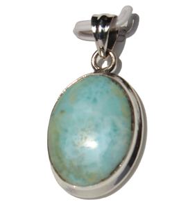 Diseñador elegante 925 Collar con colgante de plata Verde Larimar Oval Cabujón Piedras Naturales Curación Moda Colgantes Encantos - Product Image 1