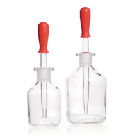 Flacon compte-gouttes en verre borosilicaté transparent 3.3 avec pipette compte-gouttes à embout en caoutchouc, col émaillé, capacité 30ml-250ml, graduation imprimée