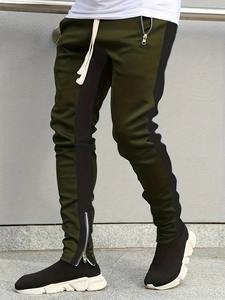 Men Jogging Pants <b>Zip</b> <b>Pockets</b> Drawstring Sports Skinny Pants Trousers Pants - Product Image 2