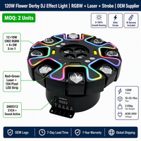 Luz de Fiesta DJ 5 en 1 de 120W, Luces Móviles RGBW, Láser Rojo y Verde, Iluminación Estroboscópica con Tira DMX512 y Control Remoto para Club, Bar, Discoteca, KTV