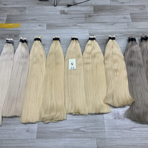 ผมต่อแบบมนุษย์ผมดิบจากเวียดนามสีบลอนด์สีขาวแพลตตินัมสีบลอนด์ - Product Image 4