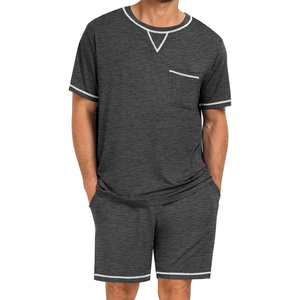 Mode décontracté été T-Shirt ensemble court pour garçons vêtements de course respirants avec motif solide confortable conception à manches courtes - Product Image 4