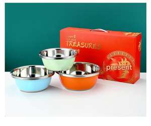 <span class=keywords><strong>DS61</strong></span> Outil de cuisine durable en acier inoxydable 304 seau passoire bol tamis tamis à riz ensemble de lavage - Product Image 5