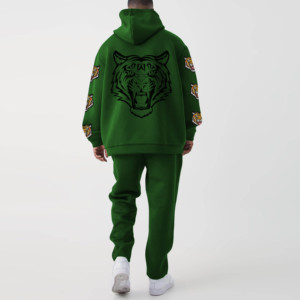 Conjunto de ropa deportiva con capucha Unisex, pantalones de chándal elásticos para hombre, chándal estampado de 2 piezas, 100% algodón ligero - Product Image 3