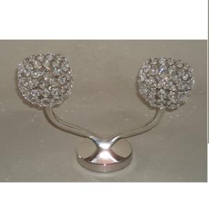 Porte-bougie votif en cristal et métal, finition nickel, design personnalisé, best-seller, porte-bougie chauffe-plat en cristal perlé - Product Image 3