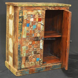 2025 meubles de Style antique indien peint à la main salon armoire rajasthani avec 2 portes maison meubles classiques de luxe - Product Image 3