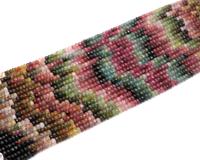 Venta caliente 4-4,5mm Natural Multi turmalina facetada Rondelle forma cuentas superior sandía turmalina joyería cuentas de piedra
