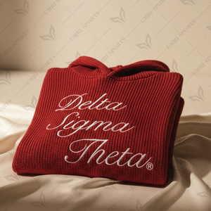 Sudadera Personalizada de Invierno Roja de Punto con Logotipo Bordado, Letras Griegas, Tela de Felpa, Poliéster/Algodón - Product Image 3