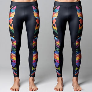 Sublimación Yoga Legging Hombres Cintura elástica alta Fitness Wear Compresión Impreso Leggings Hombres - Product Image 5