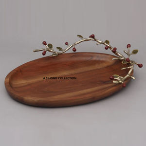 Plateau de service en métal de la plus haute qualité, créatif pour la décoration, plateaux de rangement pour aliments, pour les petits-déjeuners, les fêtes, les mariages, les pique-niques - Product Image 5