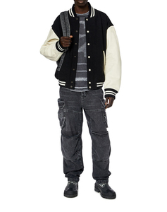 Prix d'usine, logo personnalisé, veste universitaire en toile à la mode pour hommes, design unique, grande taille, longue, veste de baseball universitaire pour hommes - Product Image 3