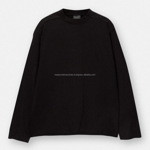 เสื้อยืดผ้าฝ้าย100% 245 GSM แขนสั้นสำหรับผู้ชายเสื้อยืดทรงกล่องสีดำโอเวอร์ไซส์ผ้าคอตตอนเสื้อยืดเข้ารูปแบบบ็อกซี่ - Product Image 6