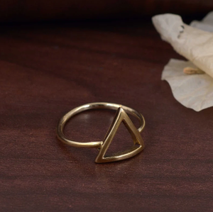 Venta caliente de moda triángulo geométrico anillo de latón joyería para mujer regalo personalizado para mamá pequeño anillo apilable - Product Image 5