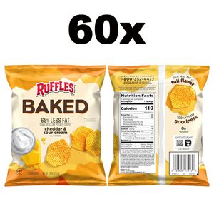 Baked, Ruffles Cheddar y Crema Agria, 0.8 Onzas (Paquete de 60) - Product Image 2