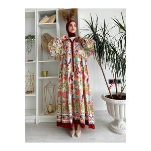 Katleya abito estivo con pendente Kol Tipi Claret rosso fantasia - Product Image 5