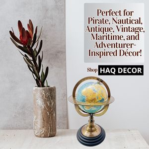 Globo de esfera armilar de latón náutico hecho a mano, mapa del mundo antiguo de 10,7 "de alto con Color azul, escritorio giratorio para el hogar y la Oficina - Product Image 4