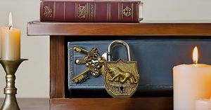 Tiger Brand Smart Brass Padlock Golden Antique-Inspired <b>Lock</b> with <b>Keys</b> Functional Working Brass-made Security Device - Product Image 2