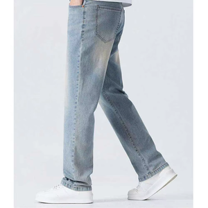 Jeans en denim décontractés pour hommes, coupe classique, confortables, respirants, tissu doux, durables, pour un usage quotidien, fabrication en gros - Product Image 2